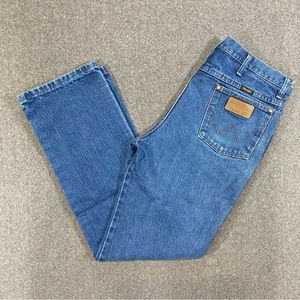 Vintage Wrangler Cowboy Cut Straight Fit Blue Jeans Size 33x30